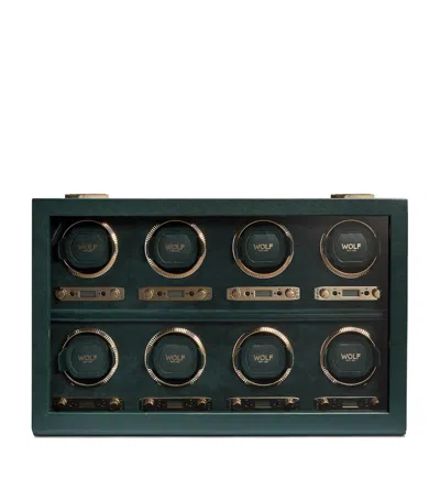 Wolf British Racing 8-piece Watch Winder In Black