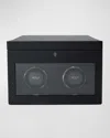 Wolf British Racing Double Watch Winder With Storage In Black