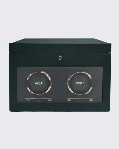 Wolf British Racing Double Watch Winder In Green