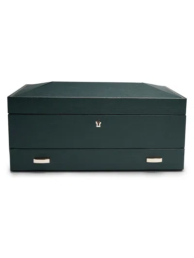 Wolf British Racing Green 10-piece With Drawer Watch Box