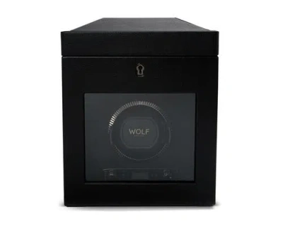 Wolf British Racing Single Watch Winder With Storage In Black