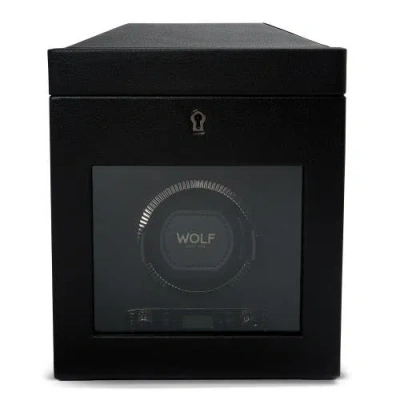 Wolf British Racing Single Watch Winder With Storage In British Racing Black