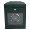 Wolf British Racing Single Watch Winder With Storage In Green