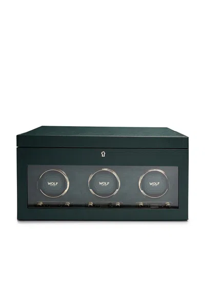 Wolf British Racing Triple Watch Winder In Green