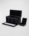 Wolf British Racing Triple Watch Winder With Storage In Black