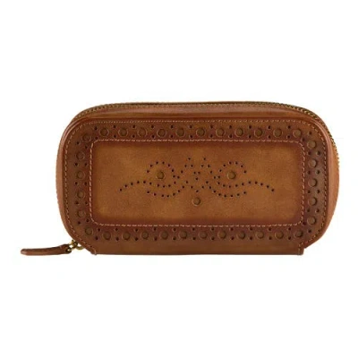 Wolf Brogue 2 Piece Watch Zip Case In Brown