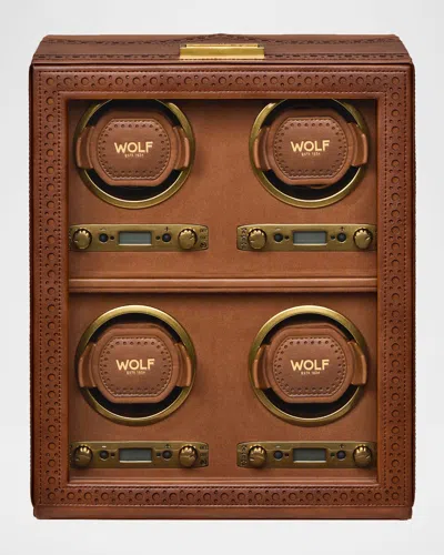 Wolf Brogue 4-piece Watch Winder In Pink