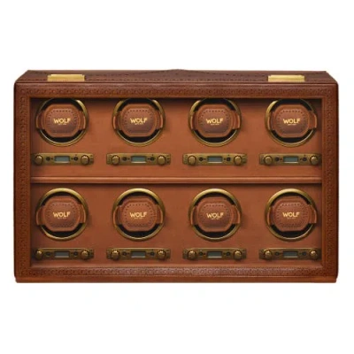 Wolf Brogue 8 Piece Watch Winder In Brown