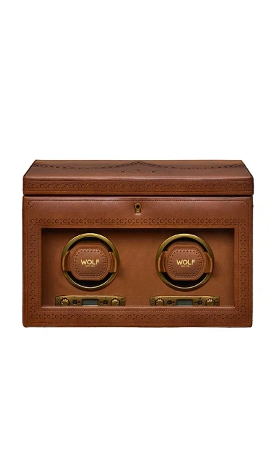 Wolf Brogue Double Winder With Storage In Black