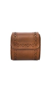 Wolf Brogue Single Watch Roll In Burnished Brown