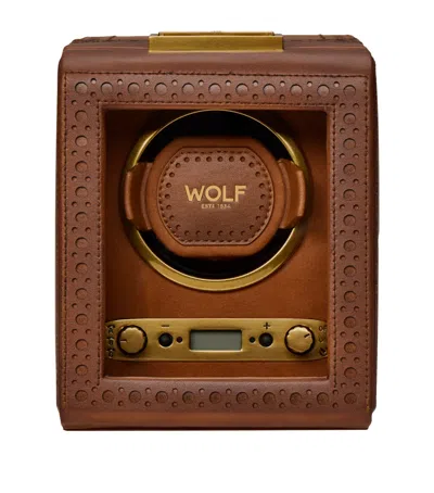 Wolf Brogue Single Watch Winder In Brown