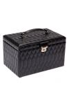 Wolf Caroline Extra Large Leather Jewelry Case In Black