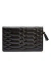 Wolf Caroline Large Leather Jewelry Travel Case In Black
