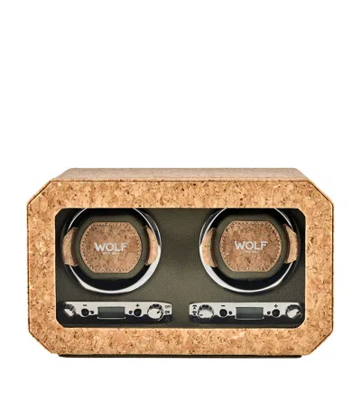 Wolf Cortiça Double Watch Winder In Brown
