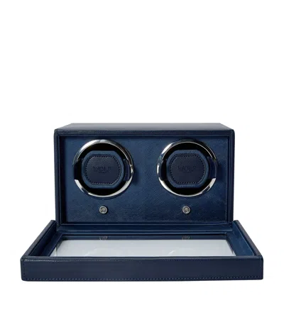 Wolf Cub Double Watch Winder With Cover In Blue