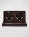 Wolf Cub Double Watch Winder With Cover In Brown