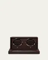 Wolf Cub Double Watch Winder With Cover In Brown