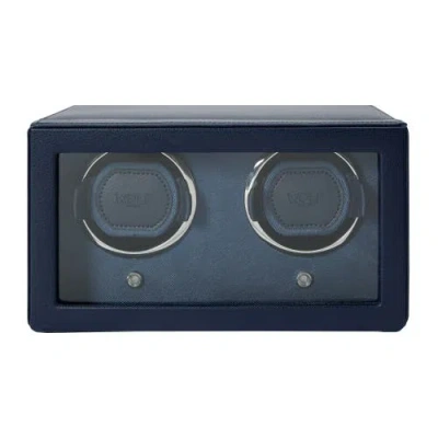 Wolf Cub Double Watch Winder With Cover In Cub Navy