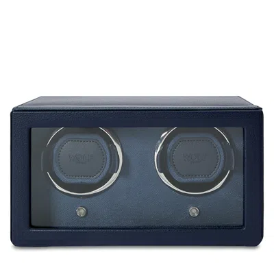 Wolf Cub Double Watch Winder With Cover In Blue
