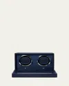 Wolf Cub Double Watch Winder With Cover In Navy