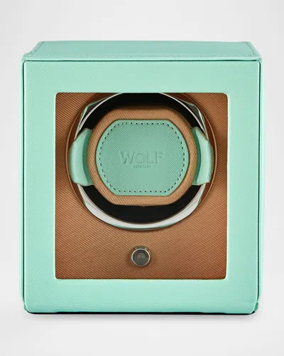 Wolf Cub Seltzer Single Watch Winder With Cover, Seltzer Mint/peach In Multi