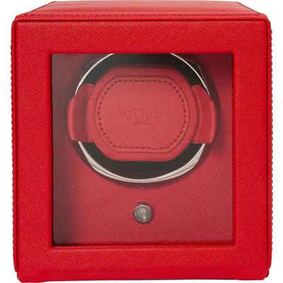 Wolf Cub Single Watch Winder With Cover In Red