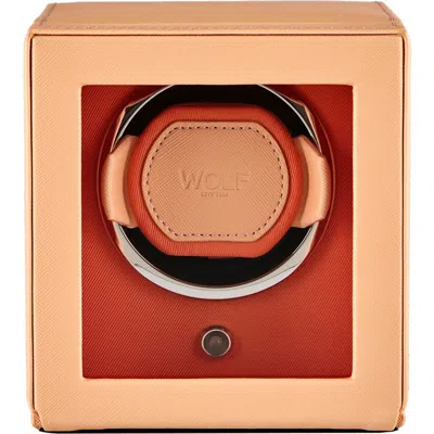 Wolf Cub Single Watch Winder With Cover In Red