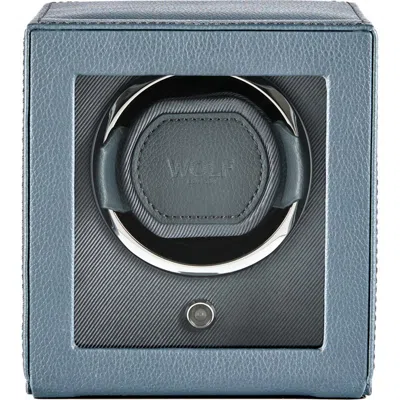 Wolf Cub Single Watch Winder With Cover In Blue