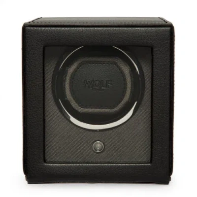 Wolf Cub Single Watch Winder With Cover In Black