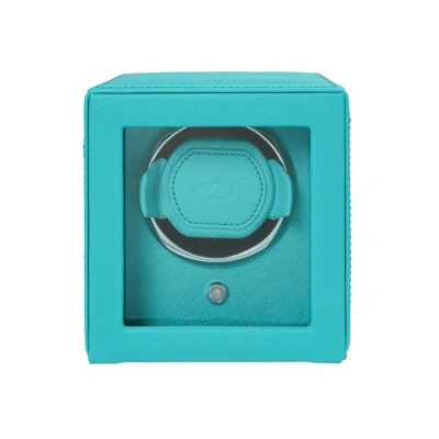 Wolf Cub Single Watch Winder With Cover In Blue