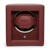 Wolf Cub Watch Winder With Cover In Bordeaux
