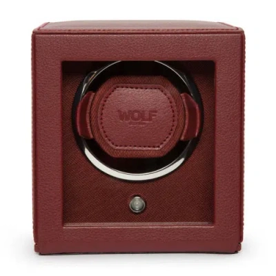 Wolf Cub Watch Winder With Cover In Bordeaux