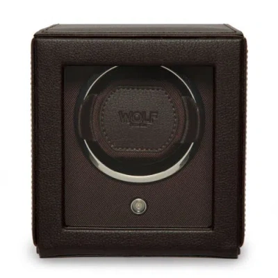 Wolf Cub Single Watch Winder With Cover In Brown