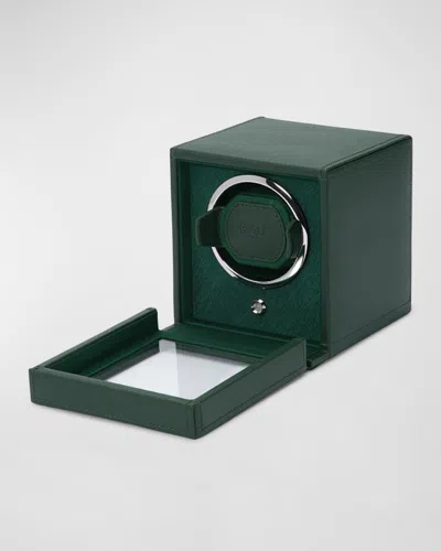 Wolf Cub Single Watch Winder With Cover In Green