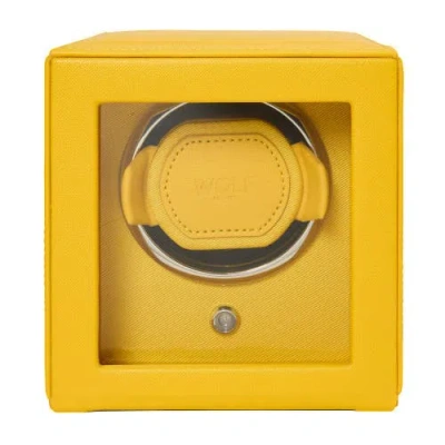 Wolf Cub Single Watch Winder With Cover In Yellow