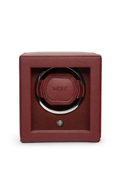 Wolf Cub Vegan Leather Single Watch Winder In Burgundy