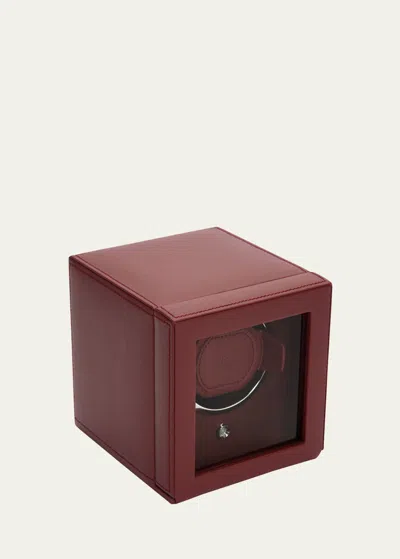 Wolf Cub Watch Winder With Cover In Bordeaux