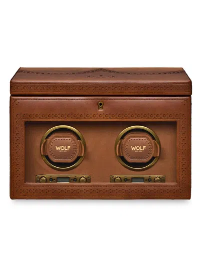Wolf Designs Brogue Double Watch Winder Storage Box