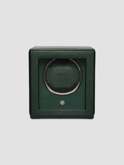 Wolf Designs Cub Watch Winder With Cover In Green