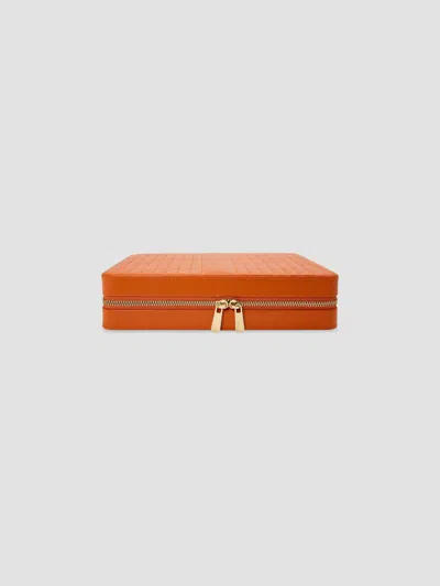 Wolf Designs Maria Zip Jewelry Case In Tangerine