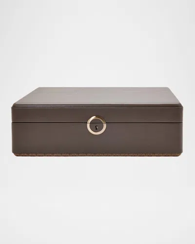 Wolf Earth 5-piece Watch Box With Storage In Coffee