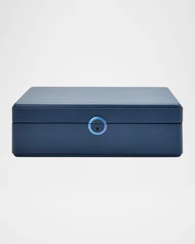 Wolf Earth 5-piece Watch Box With Storage In Midnight Blue