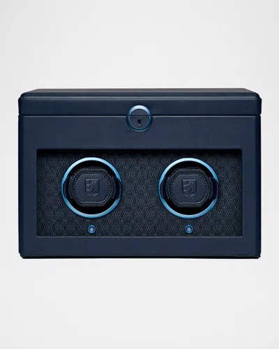 Wolf Earth Double Watch Winder In Midnight Blue