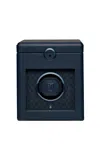 Wolf Earth Leather Single Watch Winder In Navy