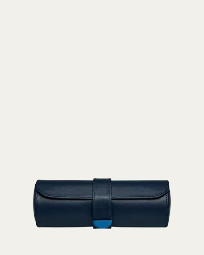 Wolf Earth Triple Watch Roll In Blue