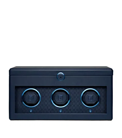 Wolf Earth Triple Watch Winder In Blue