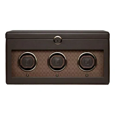 Wolf Earth Triple Watch Winder In Earth Coffee