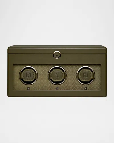 Wolf Earth Triple Watch Winder In Olive