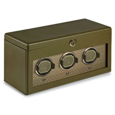 Wolf Earth Triple Watch Winder In Olive