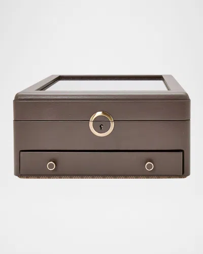 Wolf Earth Watch Stand Box In Coffee
